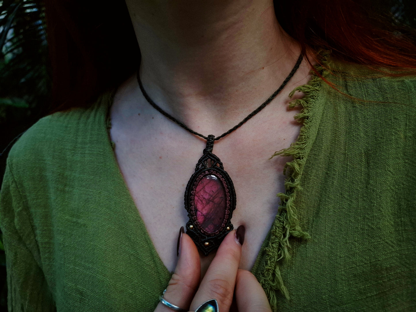 Makramee Kette mit Labradorit