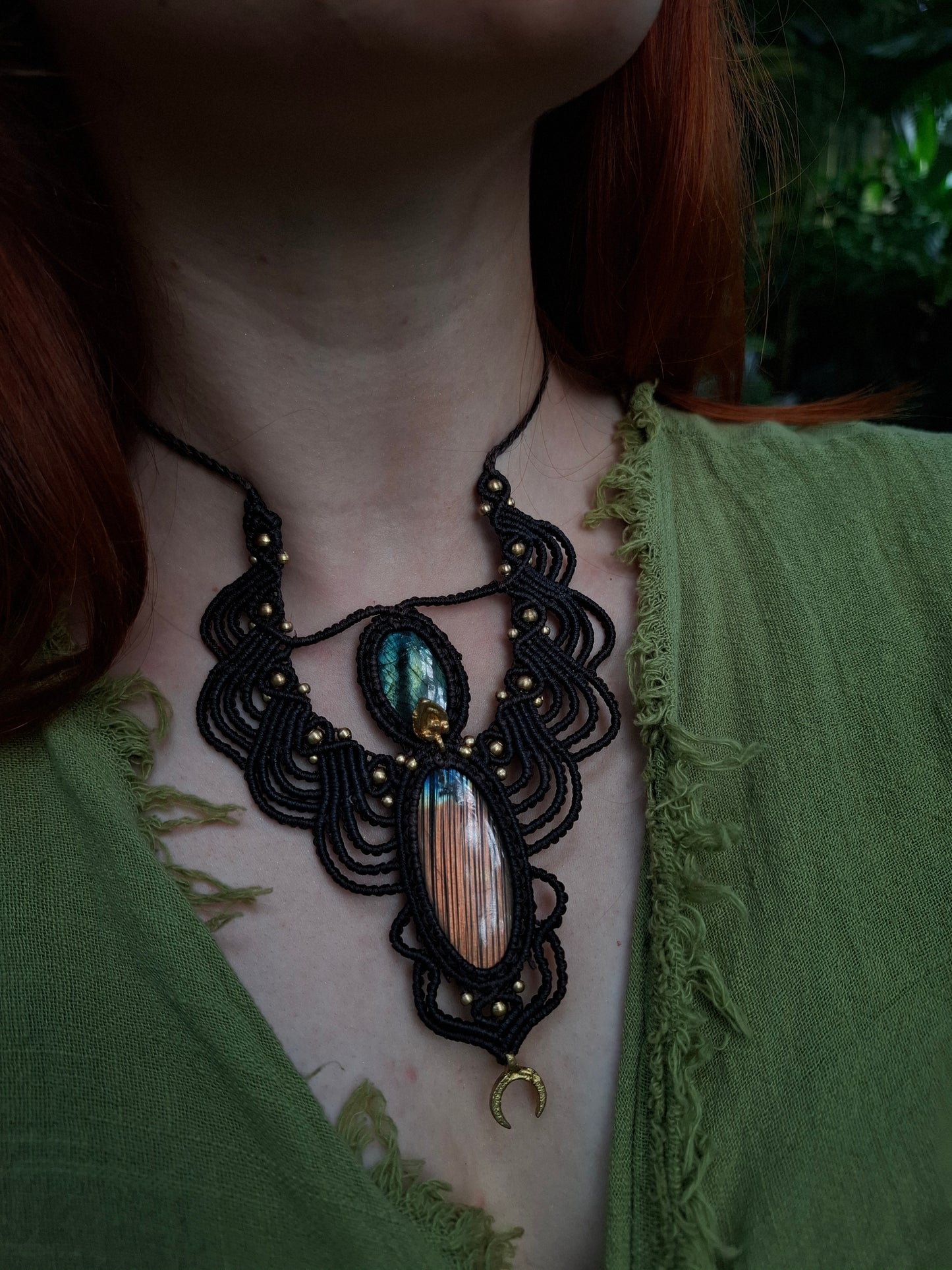 Makramee Kette mit Labradorit