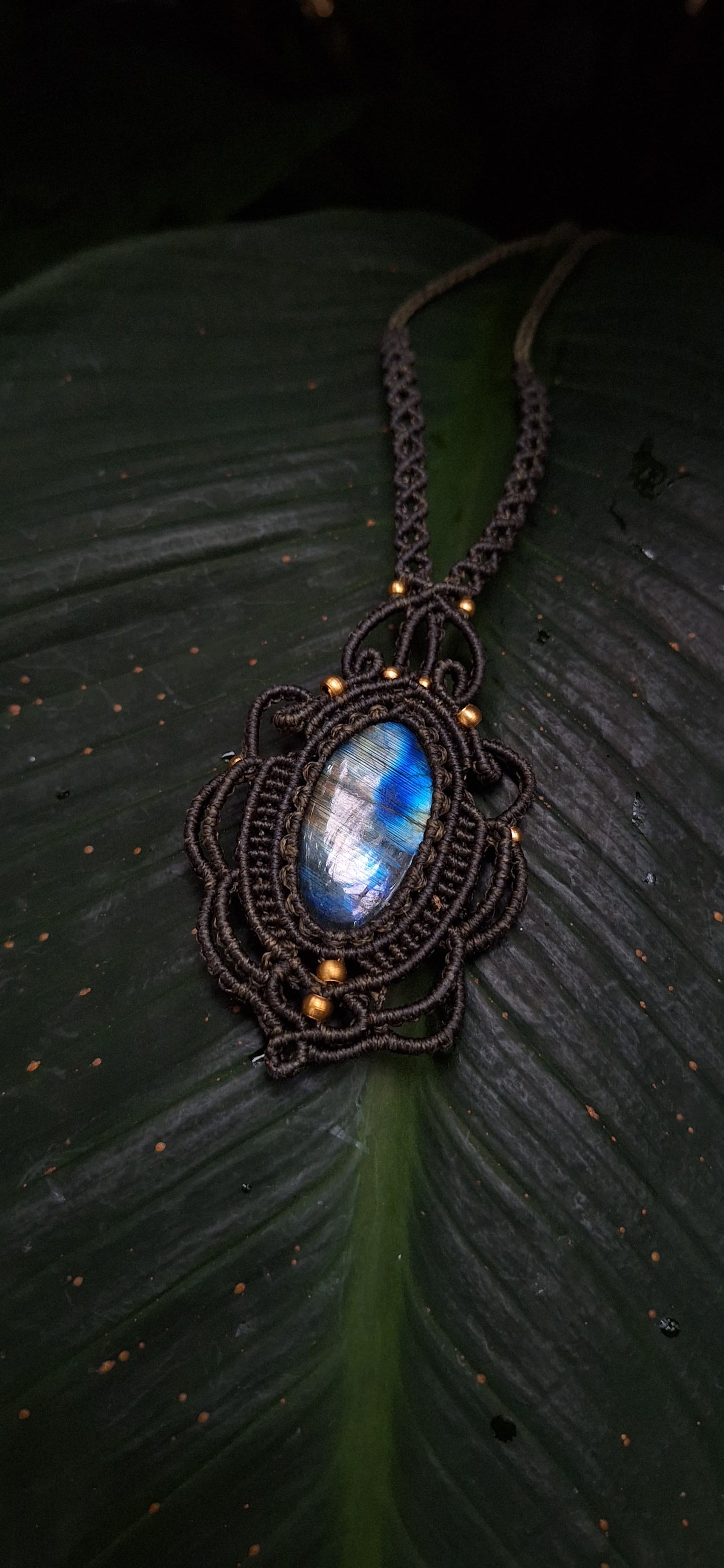 Makramee Kette mit Labradorit