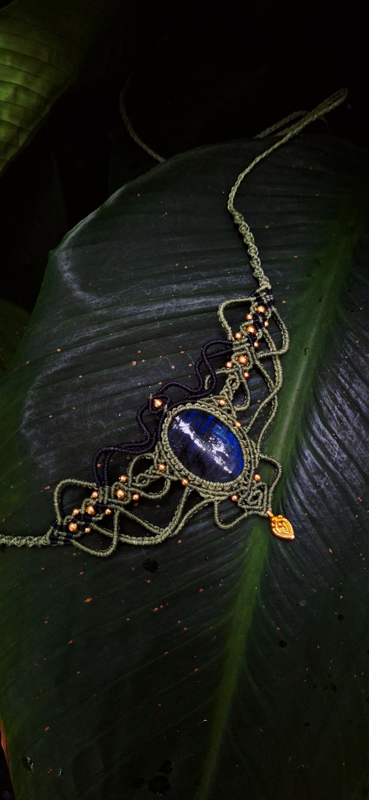 Makramee Kette mit Labradorit