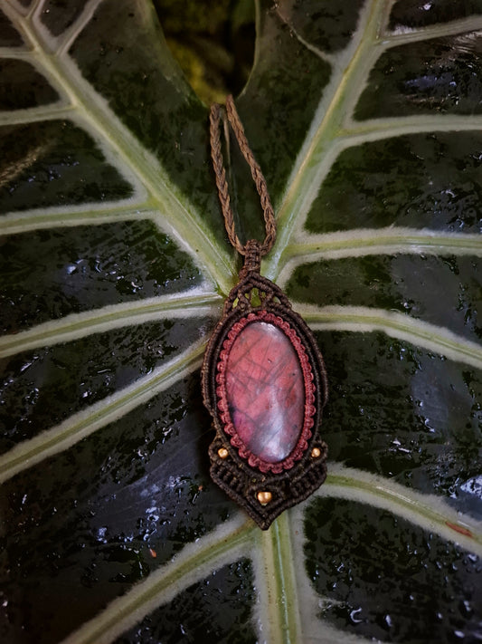 Makramee Kette mit Labradorit