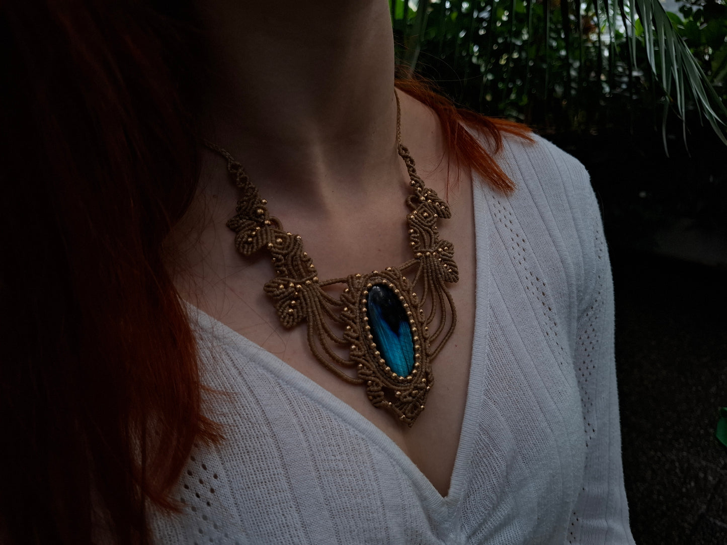 Makramee Kette mit Labradorit