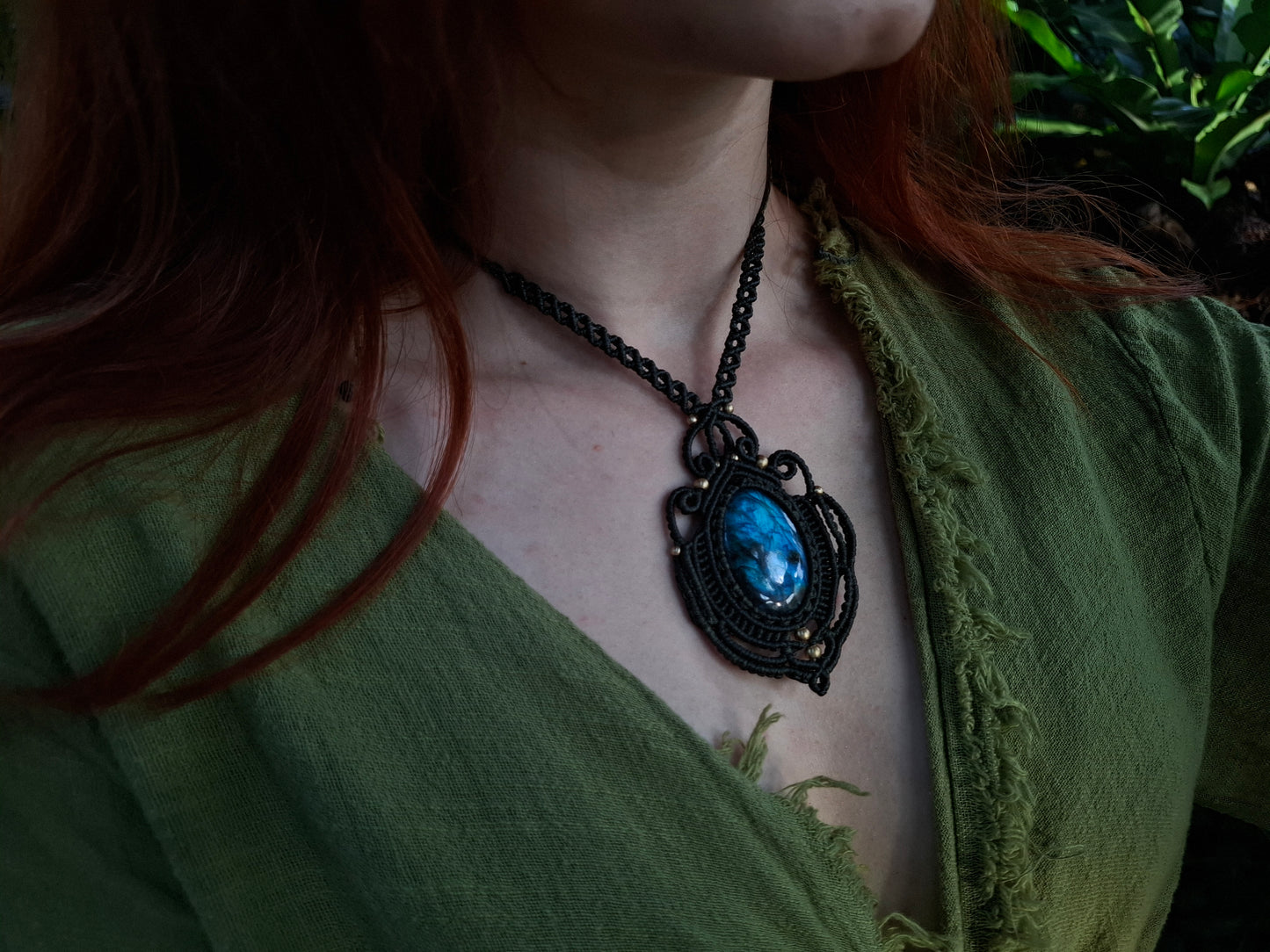 Makramee Kette mit Labradorit
