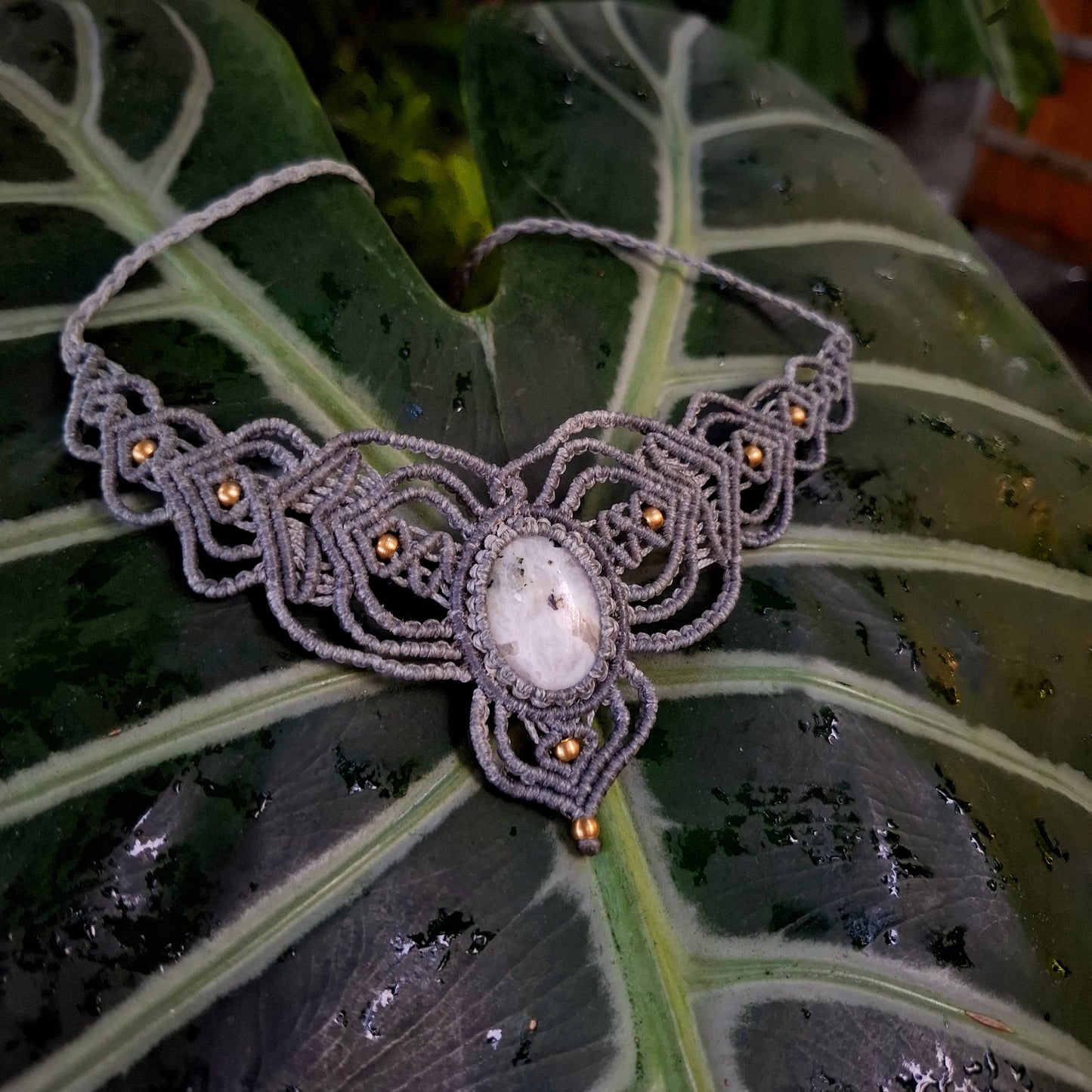 Moon Whisper – Macramé Necklace with Moonstone